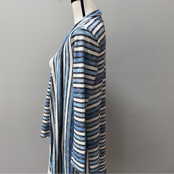 Anthropologie Sunday in Brooklyn Blue white and black striped Cardigan XS - Picture 8 of 10